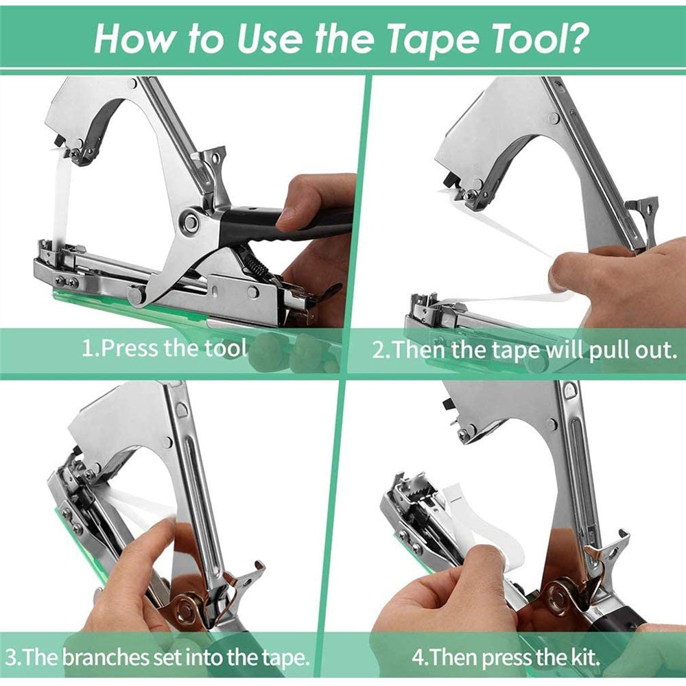 Plant tying machine tapner with food plant branch hand strips binding machine agriculture fruit tomato flower vine tying tool