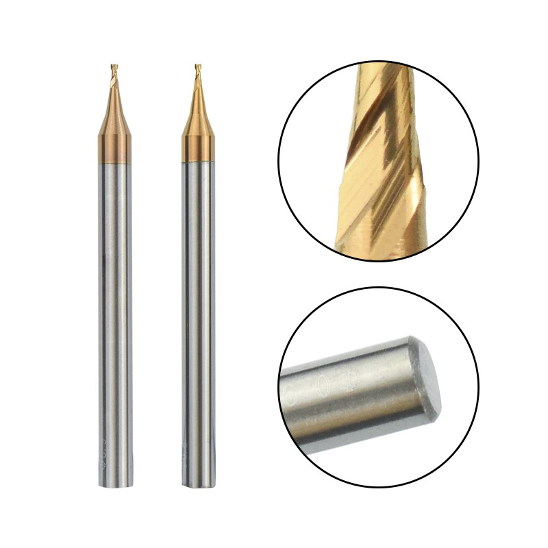 XCAN Milling Cutter 2 Flute Micro Flat End Mill 1pc 0.2-0.9mm 4mm Shank Tungsten Carbide CNC Router Bit TiCN Coated Milling Tool