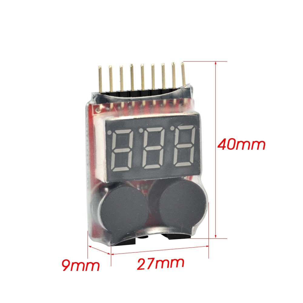 1PC 1-8S 2IN1 Lipo Li-ion Battery Tester Low Voltage Buzzer Alarm Testing Tool