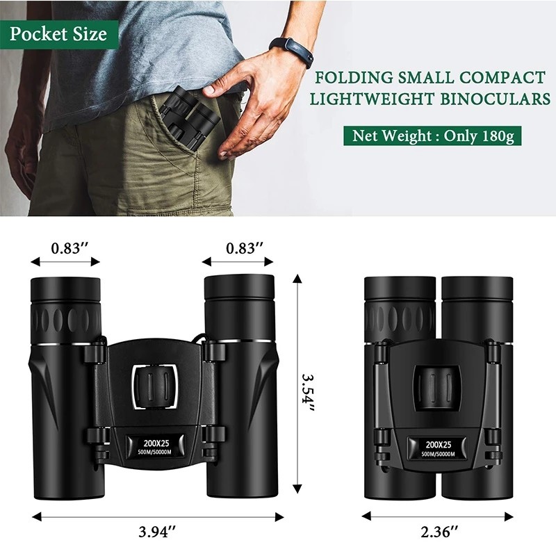 500X25 50000m Portable Zoom HD Professional Powerful Binoculars Long Range Monocular Telescope Low Night Vision Hunting Tourism