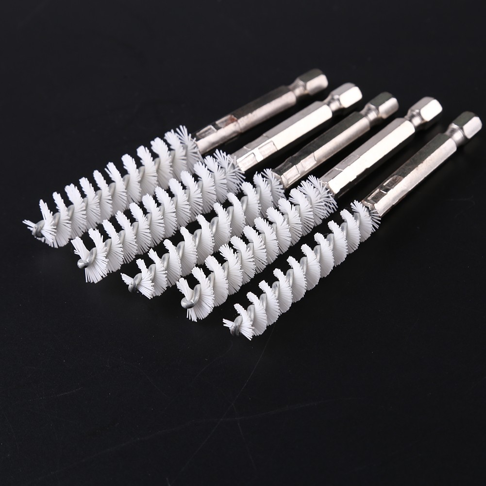 Stainless Steel Cable Stranded Wire Brush Portable Durable Hex Shank Wire Twisted Brush Round Tube Tube Cylinder Cleaning Brush