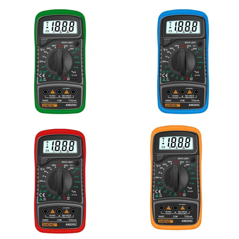 ANENG AN8205C Digital Multimeter AC/DC Ammeter Volt Ohm Test Meter Profession Multimeter With Thermocouple LCD Backlight Display