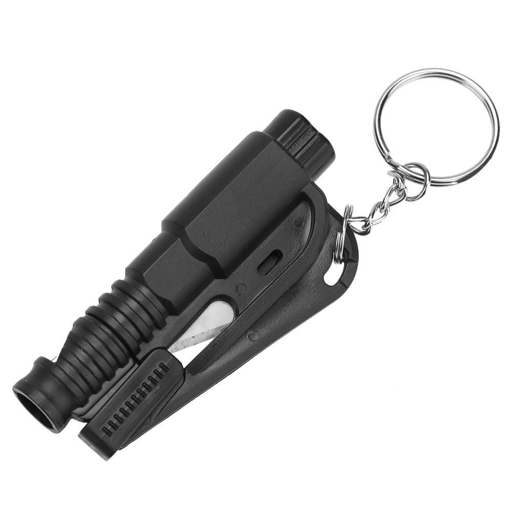 Portable Car Safety Hammer Spring Type Escape Hammer Window Breaker Punch Seat Belt Cutter Hammer Key Chain EDC Tool