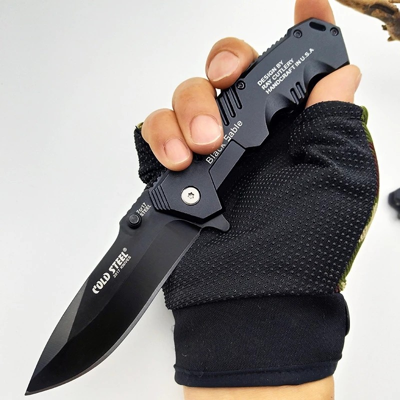 Folding Pocket Knife Tactical Survival Knife Sharp Steel Blade Outdoor Combat Hiking Hunting Knives Self Defense Camping Tools