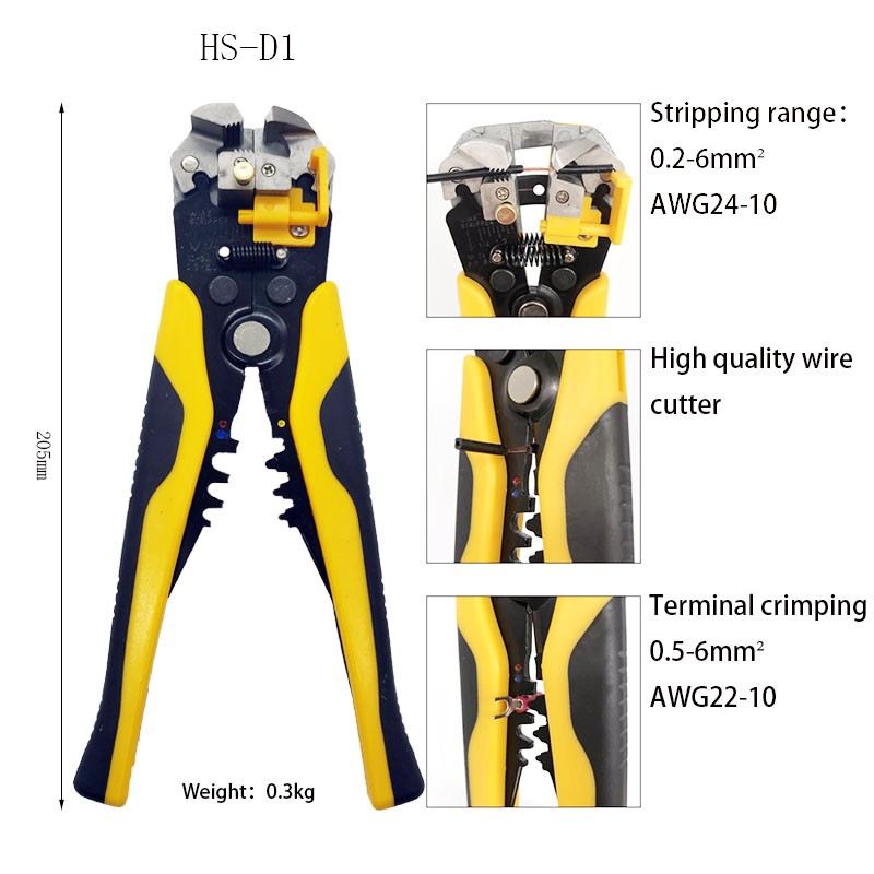 SH-371 Automatic Wire Stripping Pliers 0.5-6mm Square, Ssed For Electrical Maintenance Of Cable Cutting Tools