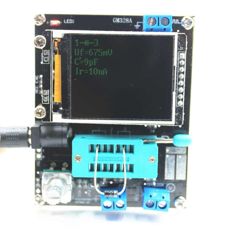 شاشة LCD GM328A ، جهاز اختبار الترانزستور ، الصمام الثنائي ، السعة ، ESR ، الجهد ، التردد ، مقياس PWM ، مولد إشارة الموجة المربعة ، مجموعات إلكترونية