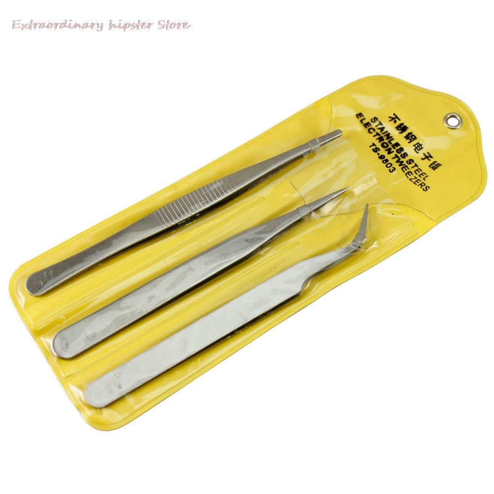 Great 1pc high quality ceramic tipped stainless steel tweezers fine pointed tip heat resistant