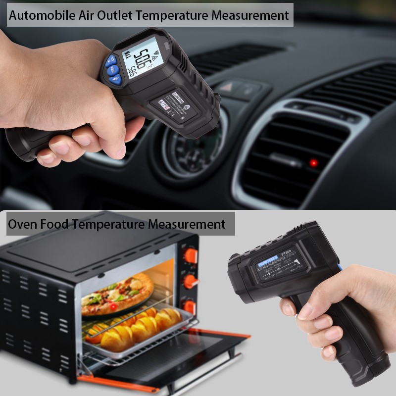 Non-contact laser thermometer infrared thermometer gun digital thermometer 600 ℃ LCD thermometer ℃/℉ light alarm