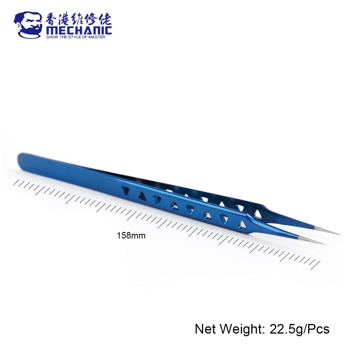 Mechanical Aac-14 Non-magnetic High Hardness 8 Grooves Heat Dissipation Stainless Steel Precise Tweezers Phone PCB IC Chip Repair