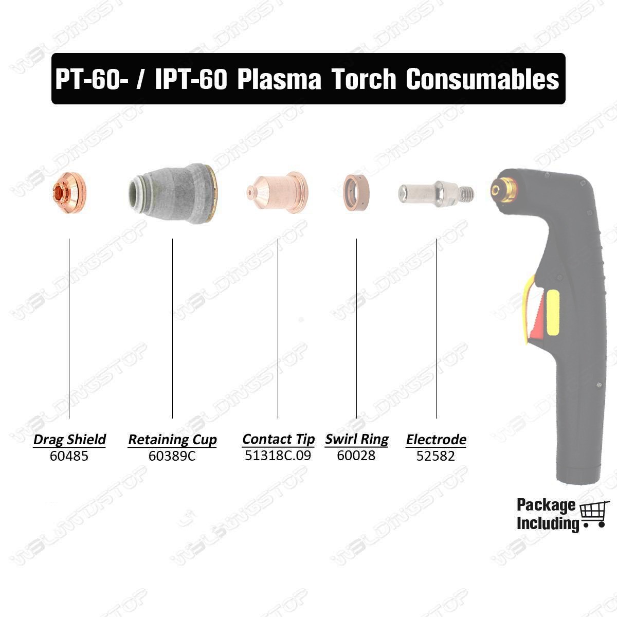 60389C 60485 درع كأس الجسم درع غطاء ل PT-60 IPT-60 البلازما قطع الشعلة PTM-60