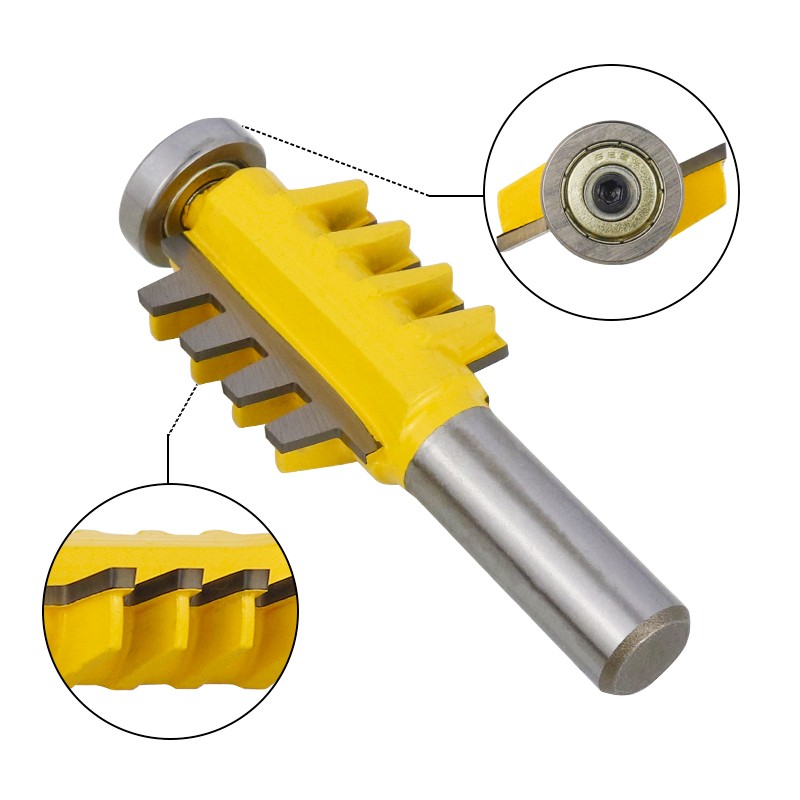 XCAN-Adjustable Finger Joint Bits 8mm, 1/2, Reversible Rod, Finger Joint, Glue Router, Cone Bits Tongue Wood Router Bit