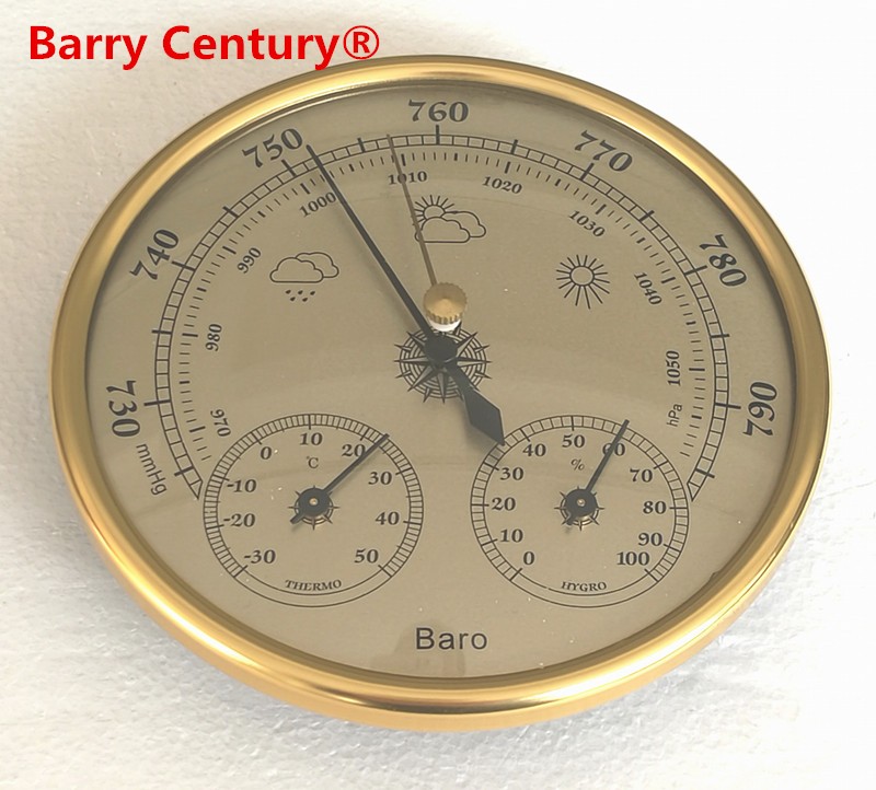 Accuracy Aneroid 128mm 3 in 1 Barometer with Thermometer and Hygrometer Moisture Tester Meter Home Outdoor Hunting Tool