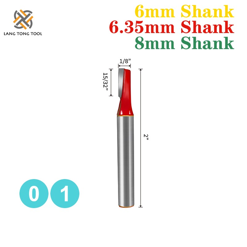 6mm/6.35mm/8mm15Pc Router Bit Set Trimming Bit Straight Milling Cutter Bit Wood Tungsten Carbide Cutting Woodworking LT027