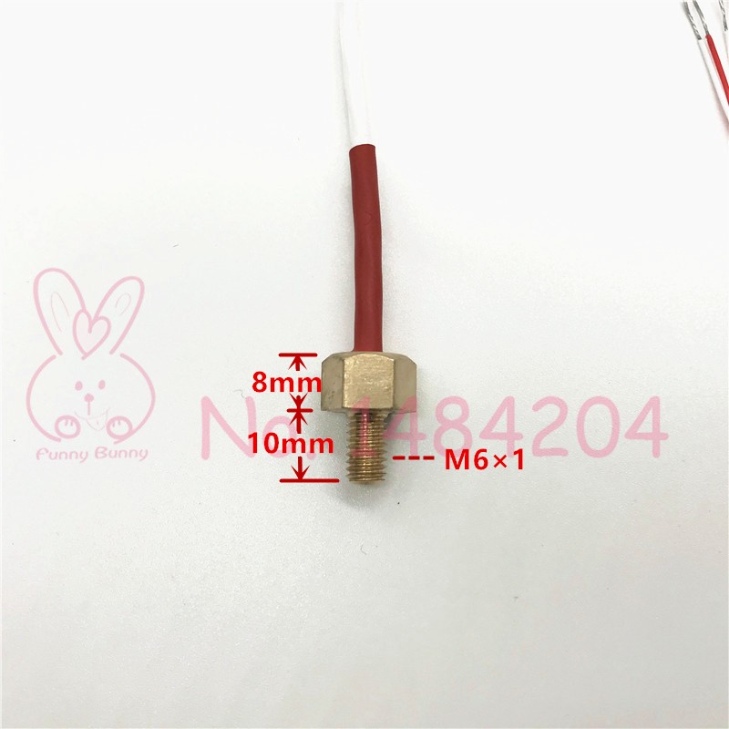 High Precision PT100 Temperature Sensor Class A RTD Probe M4 Brass Screw Thread 6mm 3-Core FEP Wire 750mm for Coffee Machine