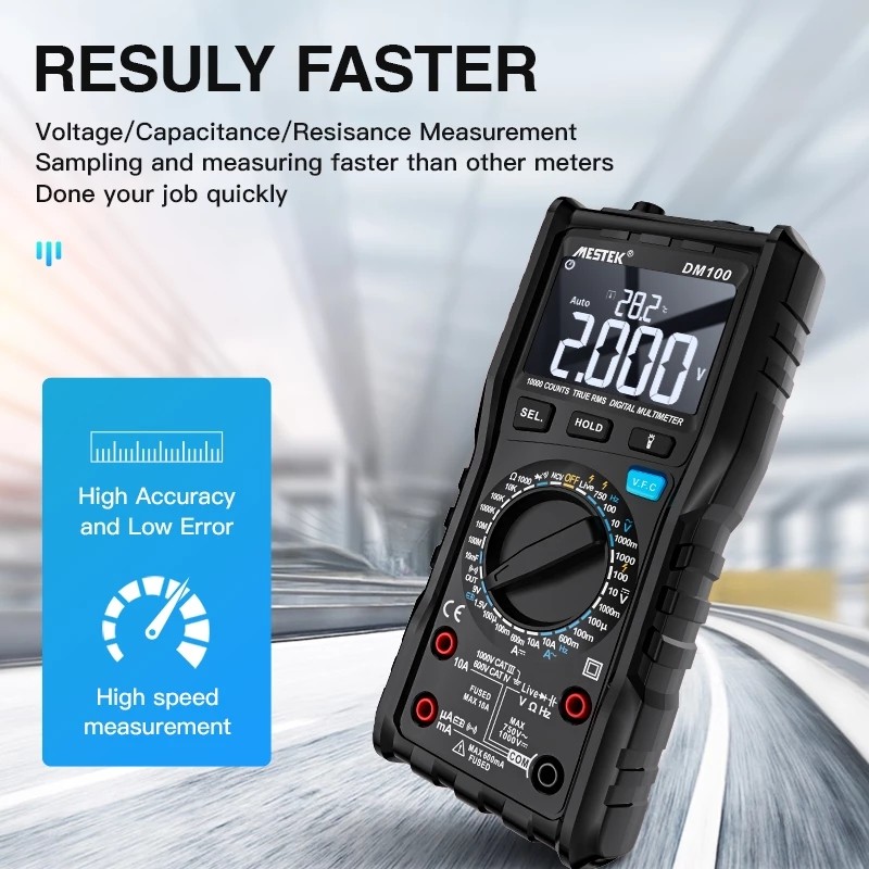 MESTEK DM100 High Speed ​​Dual Core T-rms Digital Multimeter NCV Alarm with Multimeter