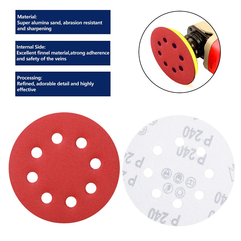 XCAN Sanding Discs 5 Inch (125mm) Round Shape Buffing Paper 80-3000 Grit 8 Hole Sander Polishing Pad Abrasive Sanding Paper