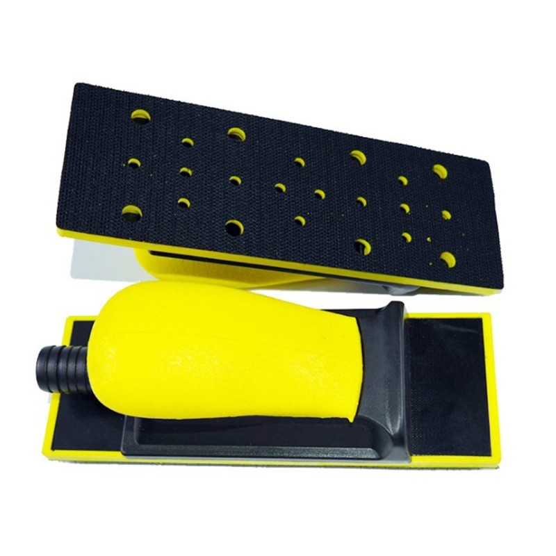 M89B Vacuum Hand Sanding Block 19.8x7cm/7.80x2.76'' Poly Foam Foam Hand Grinding Block Dust-free Multi-hole Hook And Loop Sanding Disc