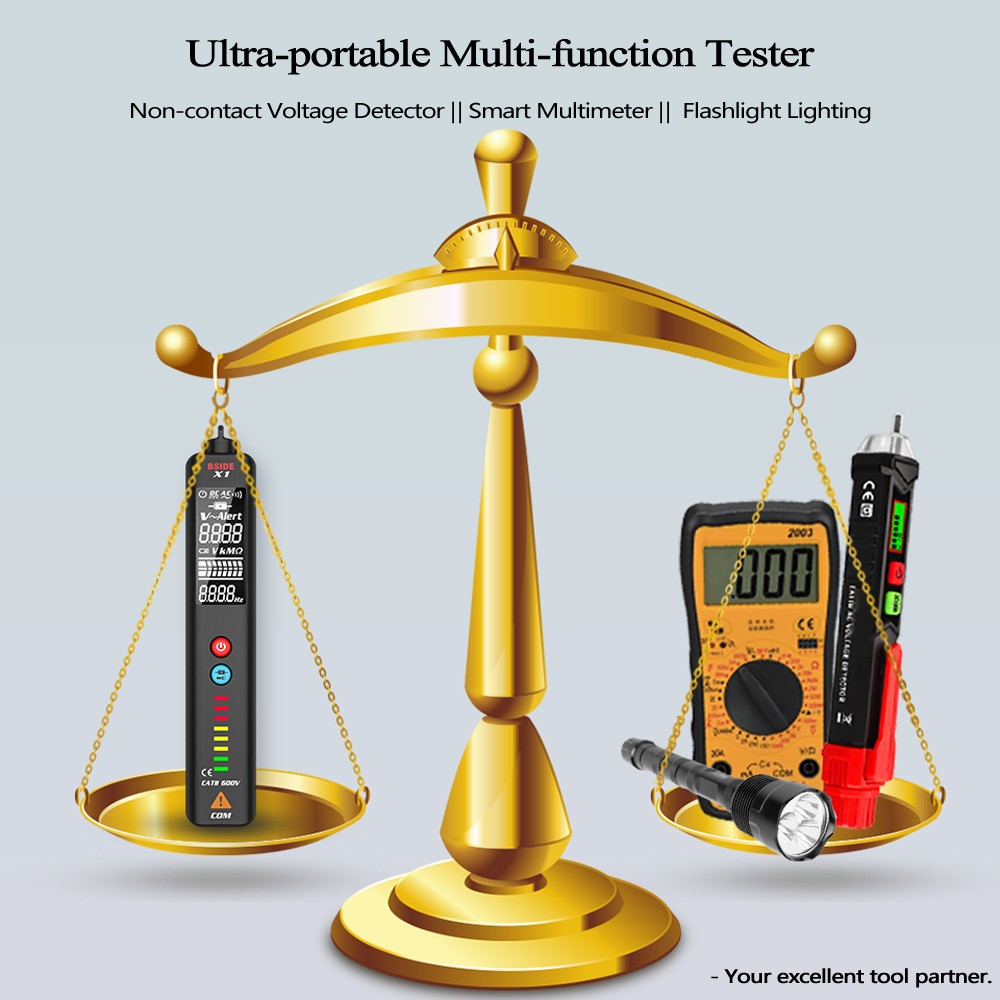 BSIDE Non-contact Multimeter Voltage Detector X1 06 Intelligent Pencil Tester Large Screen EBTN Electrical Tester Live Wire Hz Meter