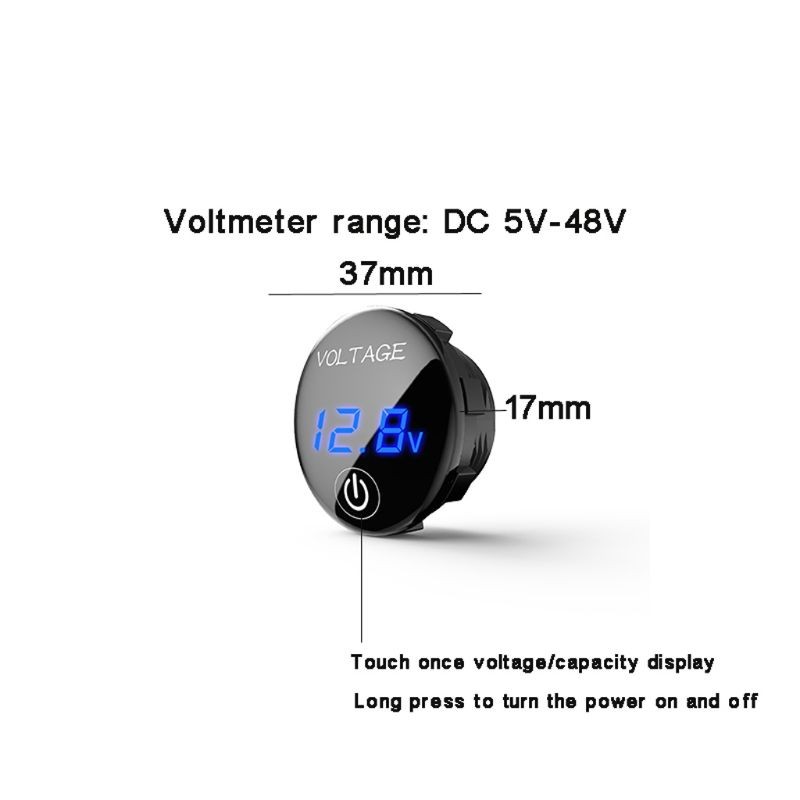 LED Panel Digital Voltage Meter 5V-48V DC For Car Motorcycle Battery Capacity Voltmeter Display With On/Off Switch