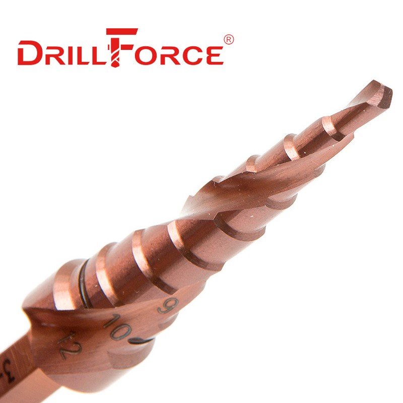 Drillforce M35 5% الكوبالت خطوة مثقاب الخشب HSSCO مخروط أداة معدنية ثقب القاطع 3-12/3-14/4-12/4-20/4-22/4-25/4-32/5-21/5-27/6-24 مللي متر