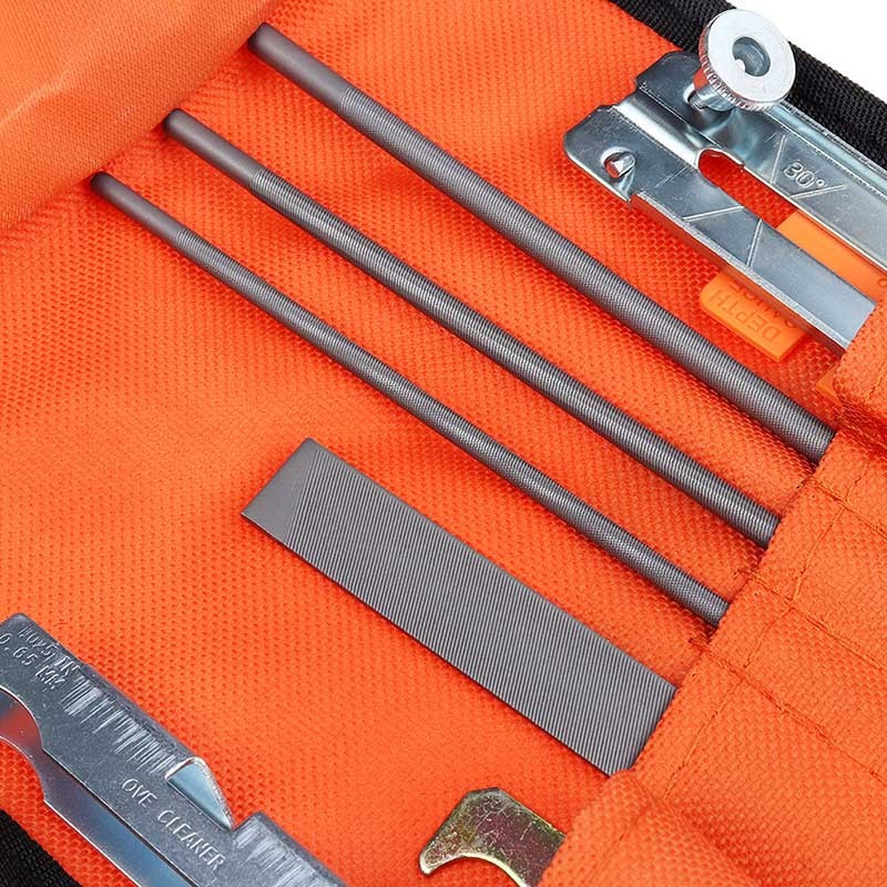 10pcs/set Professional Chainsaw Chain Sharpening Kit Tool Set Solid Handle Round/Flat File Guide Bar File Sharpener Tools