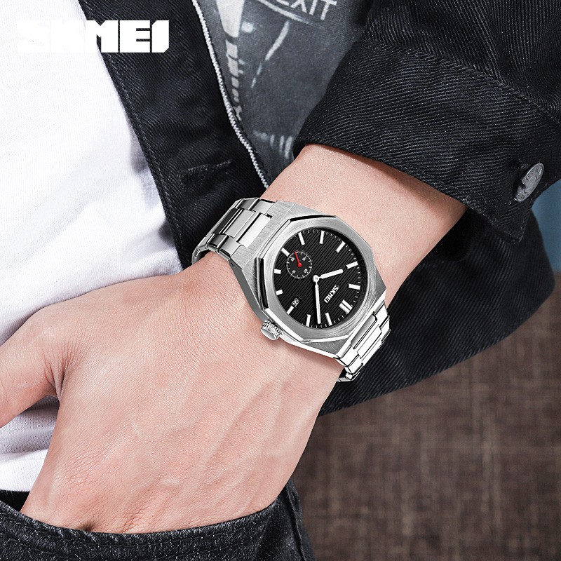 New Sport Wristwatch For Man SKMEI Top Brand Stainless Steel Waterproof Watches Men Watch Military Quartz Wristwatch Montre Homme