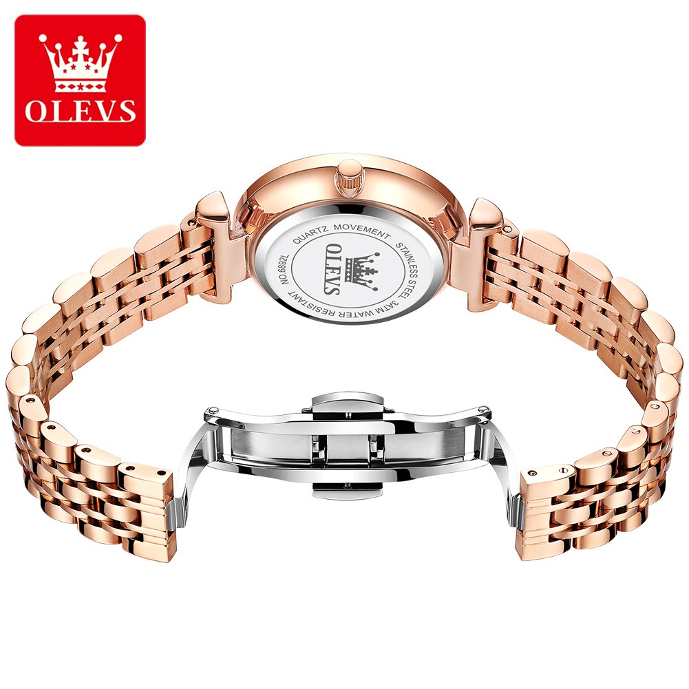 OLEVS Fashion Stainless Steel Solid Wristwatch For Women roma pon ila High Quality Waterproof Quartz Women Calendar Wristwatches