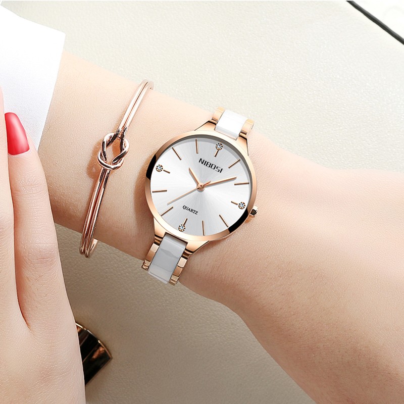 NIBOSI Women's Wrist Watch Ceramic Wristwatches Ladies Creative Watch for Women Female Clock Relogio Feminino Montre Femme