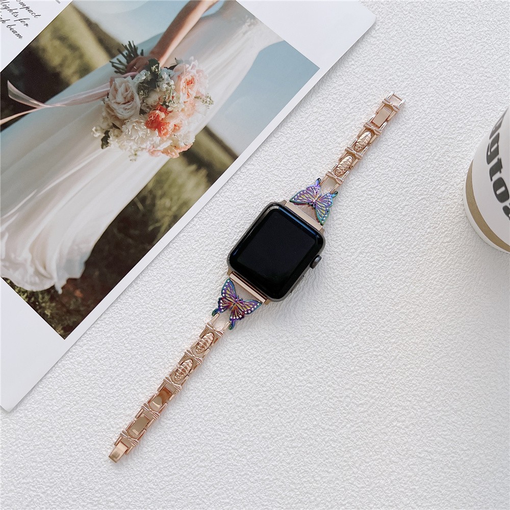 Women Stainless Steel Strap for Apple Watch Band 40mm 41mm 44mm 45mm Slim Metal Link Bracelet Strap iWatch Series se 5 4 6 7 SE