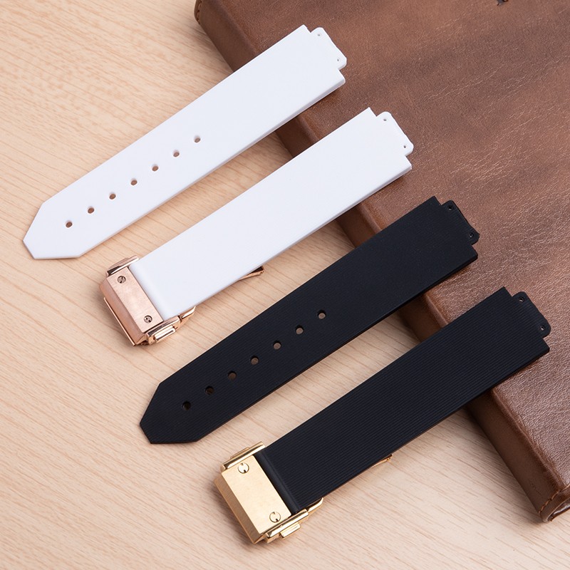 Watchband for Hublot Women Female Rubber Strap Quartz Fusion Silicone Watches Accessories 20*13mm Strap Wrist Band 18mm Buckle