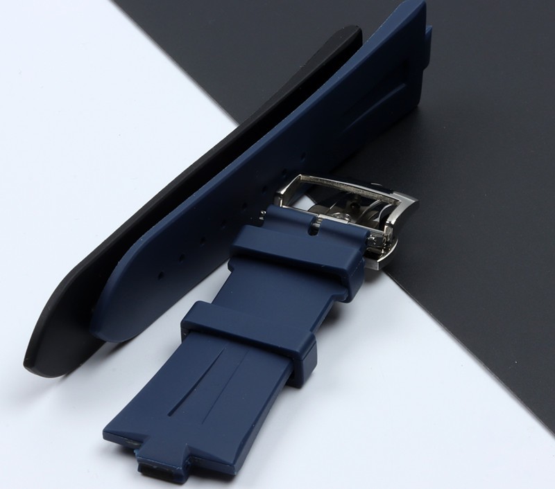 Quality 25mm-9mm Black Blue Soft Rubber Silicone Watches Band for Vacheron Constantin Strap VC Watchband Wristband Folding Buckle