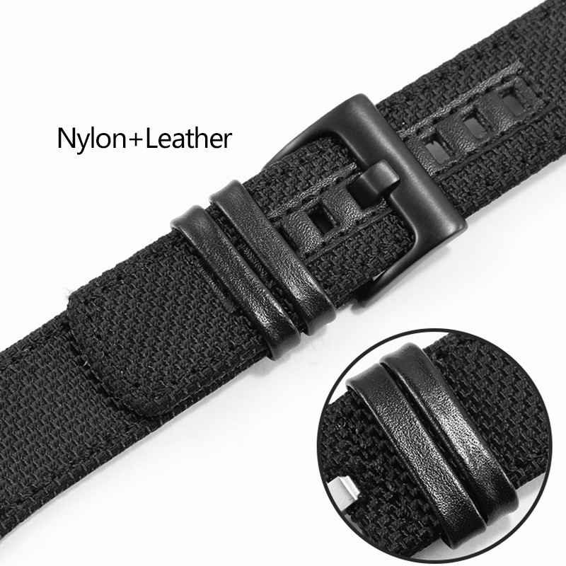 Nylon+Leather Watchband Thickened Canvas Strap For K4b381b6 K4b381b3 K4B384B6 Waterproof Wristband Watch Band 30mm Black With Tool