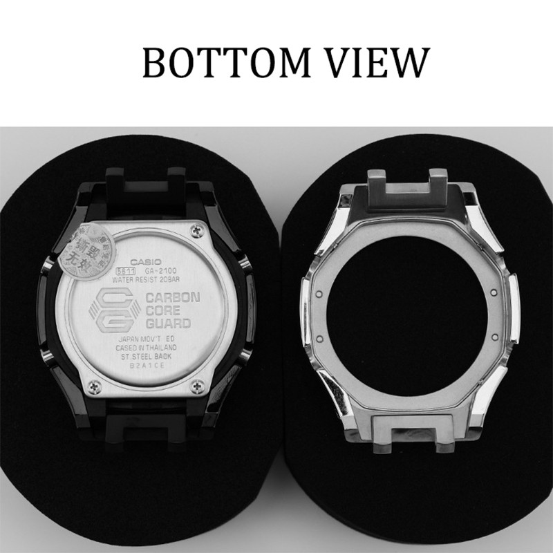 GA-2100 4th Generation Adjustment Metal Bezel Watch Case Accessories Stainless Steel Rubber Strap For GA2100 Replacement Band