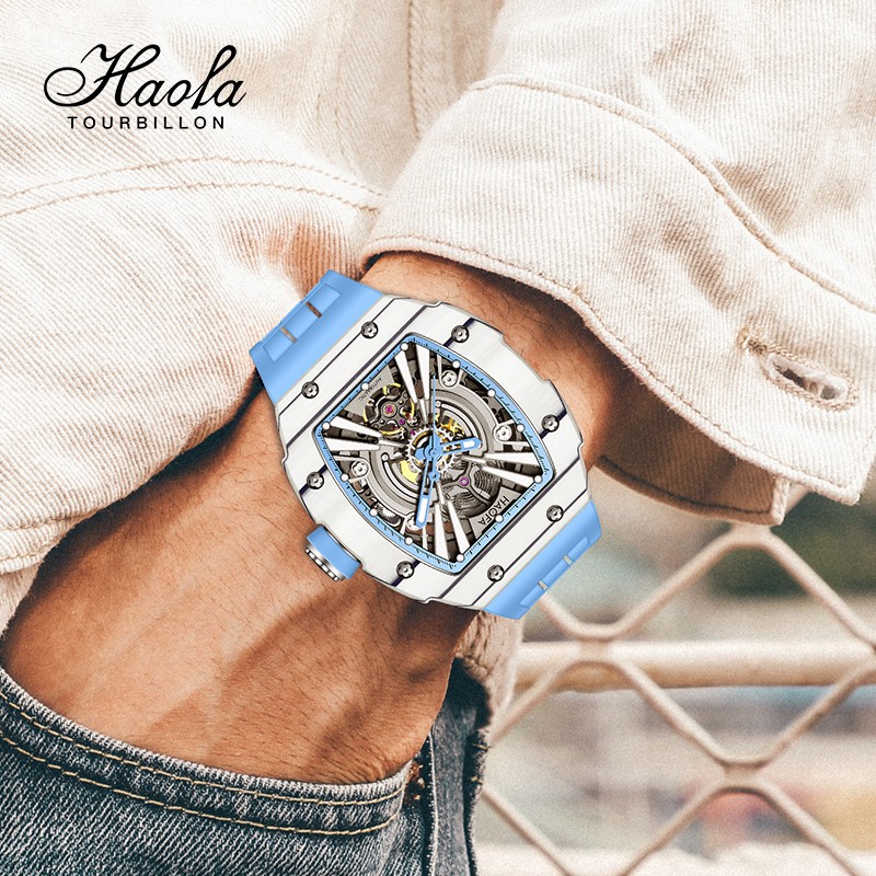 Haofa luxury automatic men's watch skeleton mechanical self-wind luminous movement men's watch 80H power reserve 1906