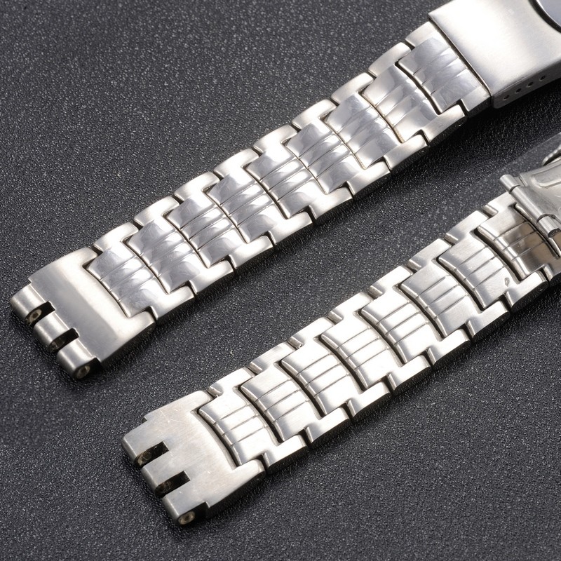 Watch Accessories Watch Strap For Swatch Watch Stainless Steel Bracelet Solid Convex And Prong Steel Belt 17mm 17.5mm 20mm 22mm