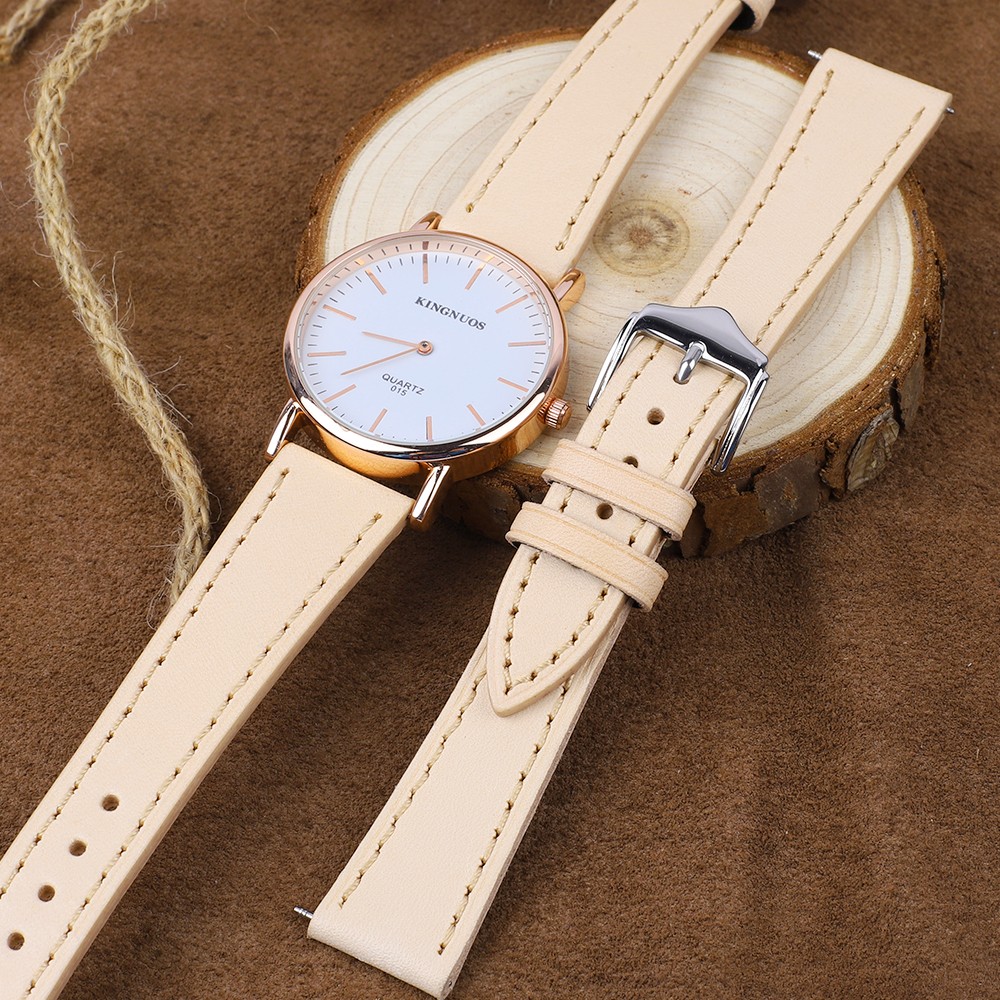 Genuine Leather Watch Strap 20mm 22mm Cream Strap Leather Watchband High Quality Handmade Unisex Vintage Strap