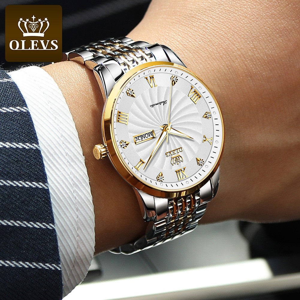 OLEVS Fashion Luxury Brand Automatic Mechanical Watch Lovers Watches Stainless Steel Waterproof Pair Ladies Watches relogio masculino