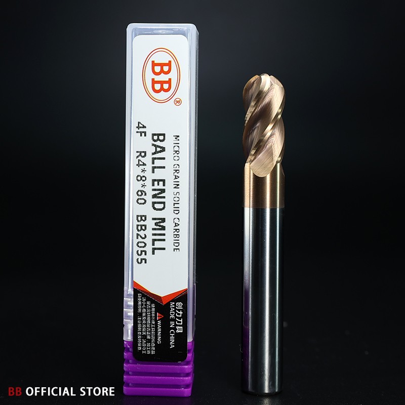 BB 4 End Milling Section 3 Teeth Solid Carbide CNC Finishing Machining R0.5-R10 Metal Cutting Tool