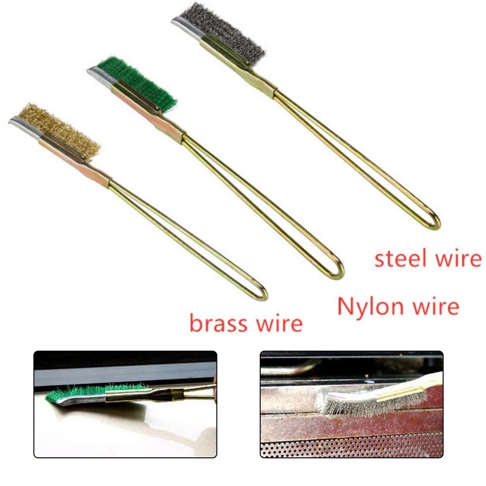 1pcs Wire Brass Steel Nylon Brush Mini Brushes Micro Rust Remover Paint Remove Metal Scrubbing Polishing Burring Brush