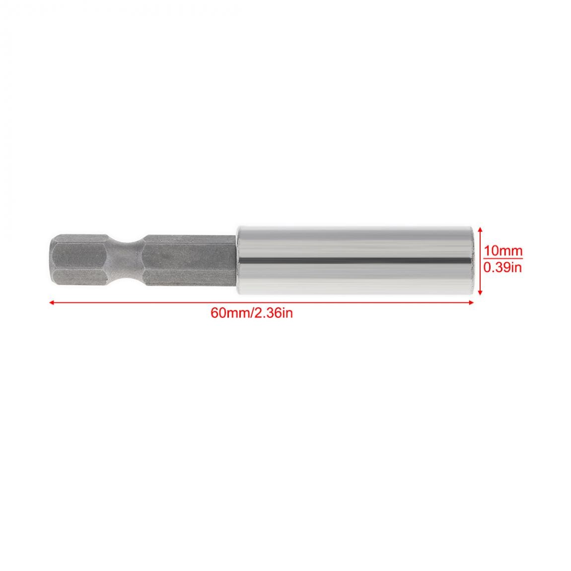 Screwdriver bits extension rod, 58mm hex shank, with magnetic positioning extension