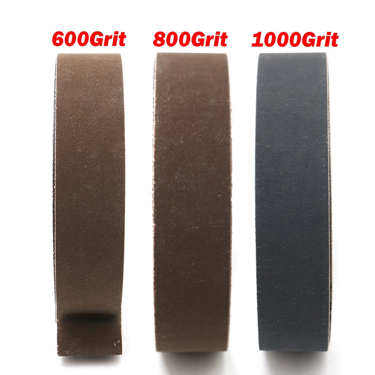 1 x 30 inch sanding belts, 15 pcs, 600 800 1000 high grit, aluminum oxide 25mm width/1 inch length 762mm/30 inch