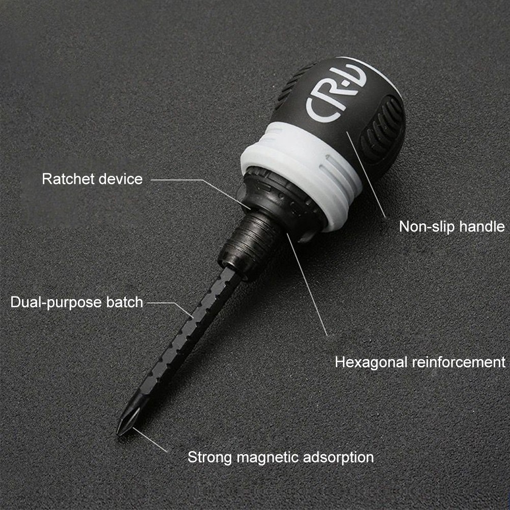 Mini Ratchet Screwdriver Magnetic Slotted Dual Purpose Impulse Head Telescopic Labor Saving Screwdriver Hand Tool