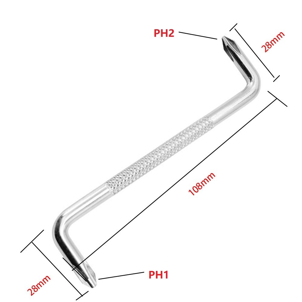 Z-Type Screwdriver L-Shaped 90-Degree Right-Angle Elbow Bend Torx Slotted With Magnetic Short Screwdriver