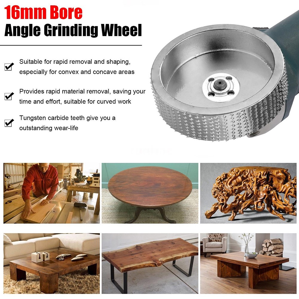 16mm Bore Round Wood Shaping Angle Grinding Swivel Wheel Abrasive Disc for Angle Grinder Woodworking Sanding Carving Tools