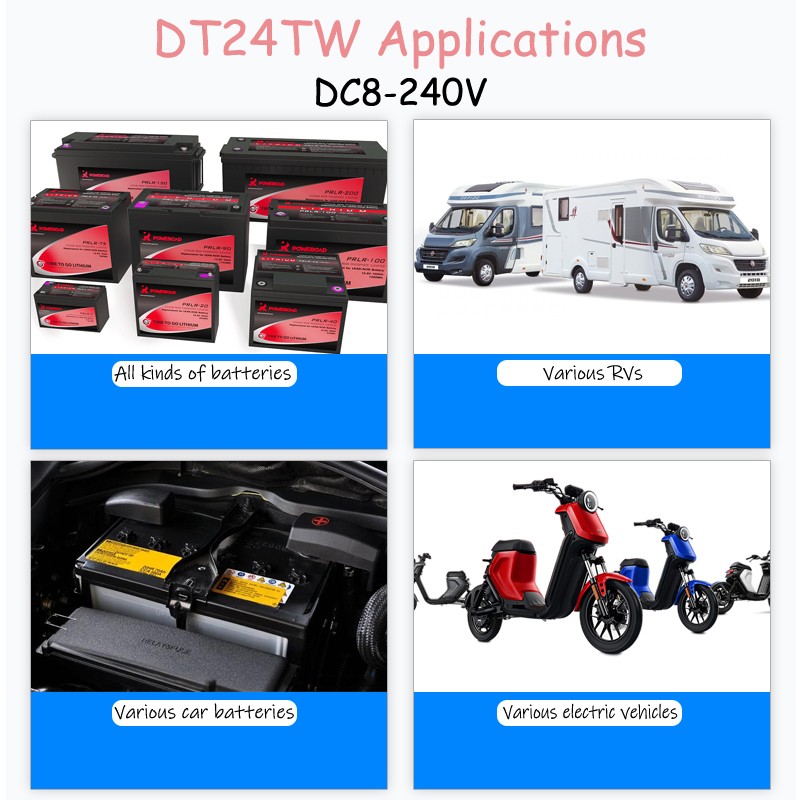 DC 8-240V 100A 200A 300A 400A 500A 600A 1000A Battery Tester Voltage Current RVS Meter Battery Coulomb Capacity Indicator