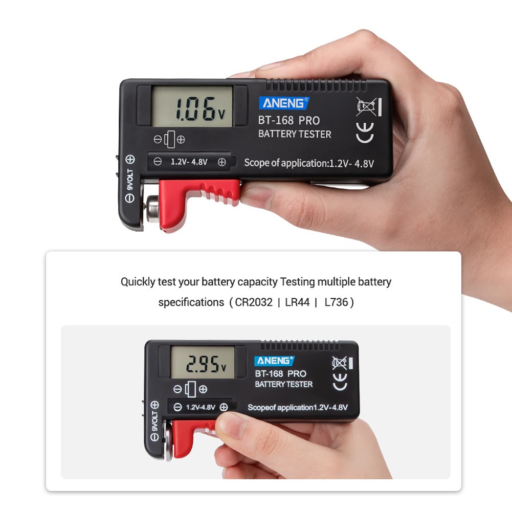 ANENG BT-168 PRO 1.2V-4.8V Digital Battery Tester Battery Capacity Diagnostic Tool Power Indicator Measure Checker