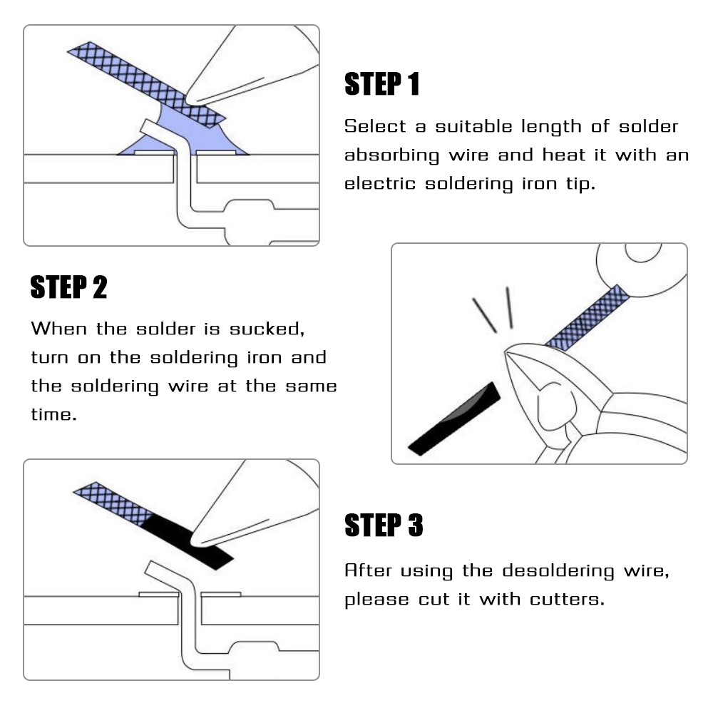 Welding Wire 1.5m Removing Solder Braid Soldering Remover Filament Wire Low Residue Tin Strip Soldering Electric Work DIY