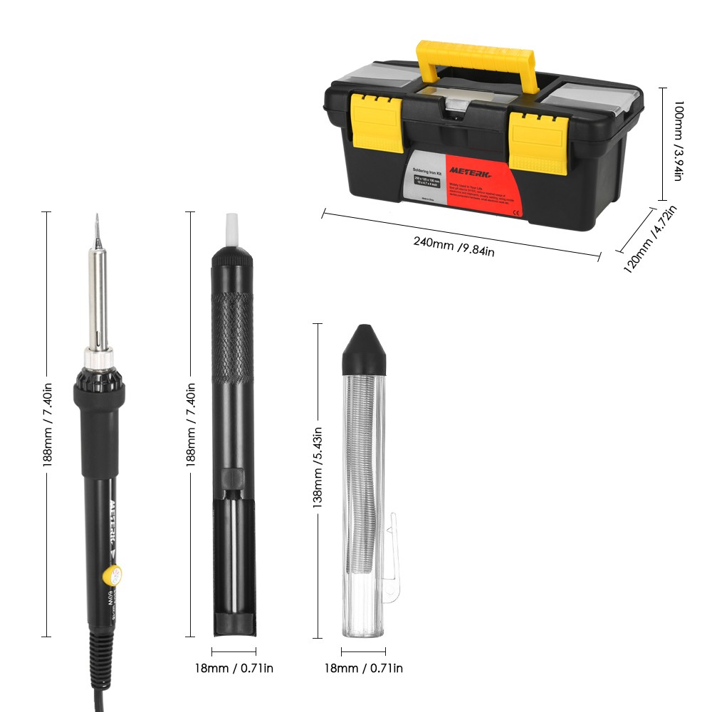 14in1 60W Adjustable Temperature Soldering Iron Soldering Iron Kit With ON/OFF Switch 5pcs Soldering Tips With Box