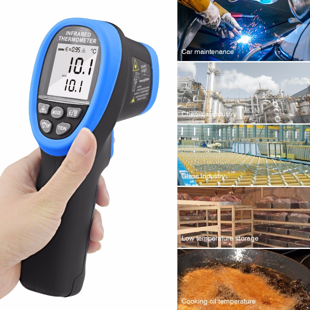 Holdtop HP-1420 Digital Infrared Thermometer -50~1420degree Temperature Measurement 30:1 DS LCD Thermometer Heat Gun