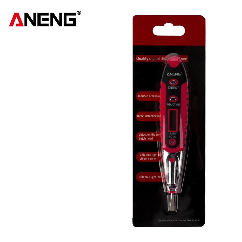 ANENG Digital Tester Pencil Non-contact saft Test Pen AC DC 12-250V Tester Electric LCD Display Screwdriver Voltage Indicator